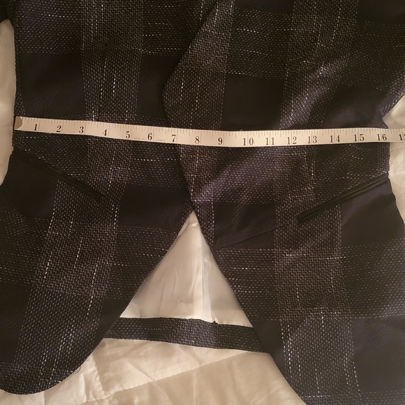 H&M coordinated set blazer & pants tartan black/off white size 8 nwot - Picture 12 of 16